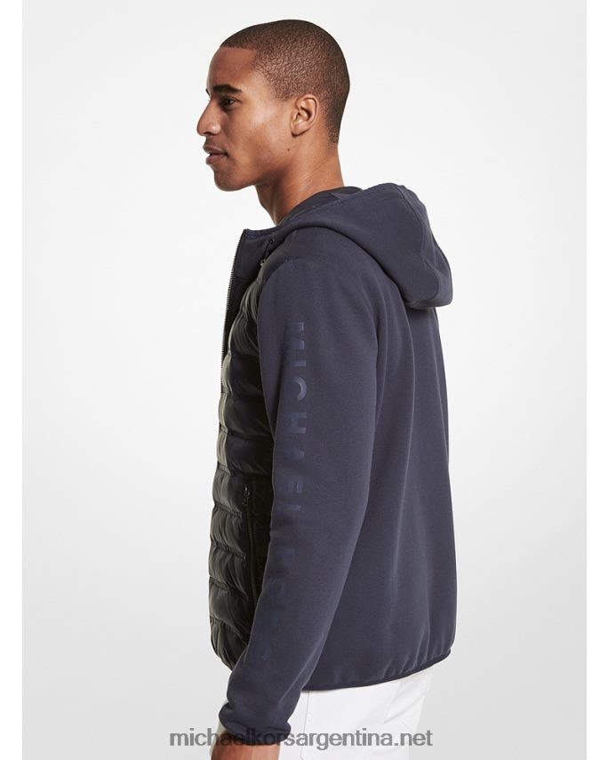 hombres índigo oscuro chamarra con capucha de nailon acolchado militar Michael Kors T46HB02819