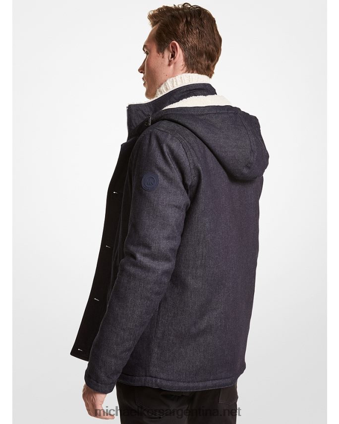 hombres índigo parka vaquera con ribete de sherpa Michael Kors T46HB02814