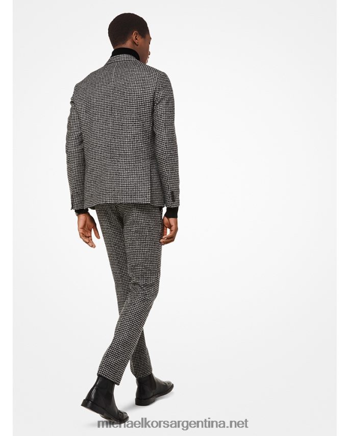 hombres negro blazer en mezcla de lana con motivo de pata de gallo Michael Kors T46HB02860