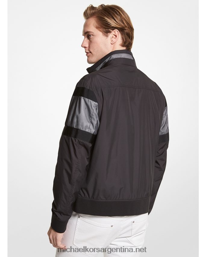hombres negro chamarra de malla con logo Michael Kors T46HB02837