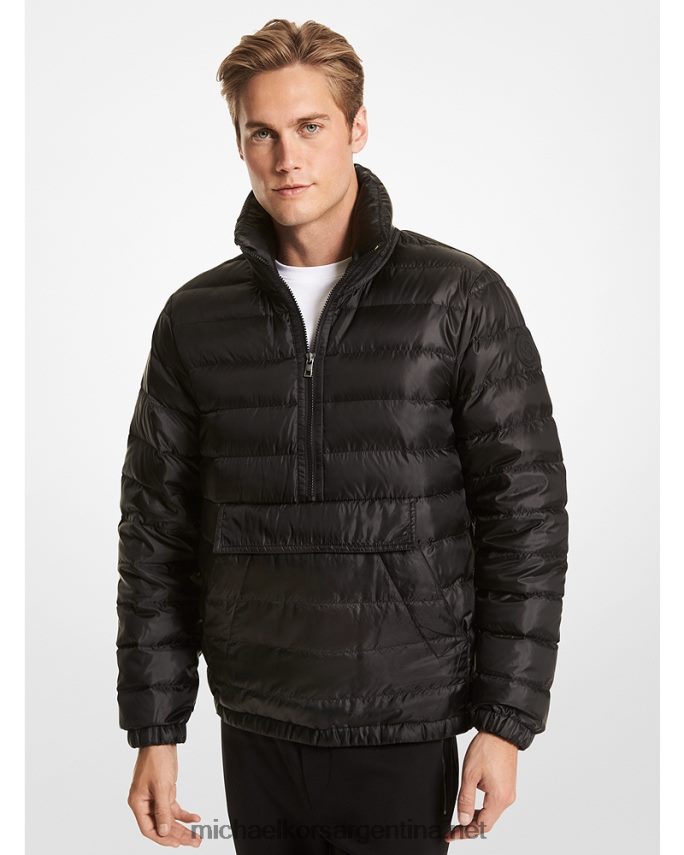hombres negro chaqueta popover de cire acolchada y plegable Stirling Michael Kors T46HB02849