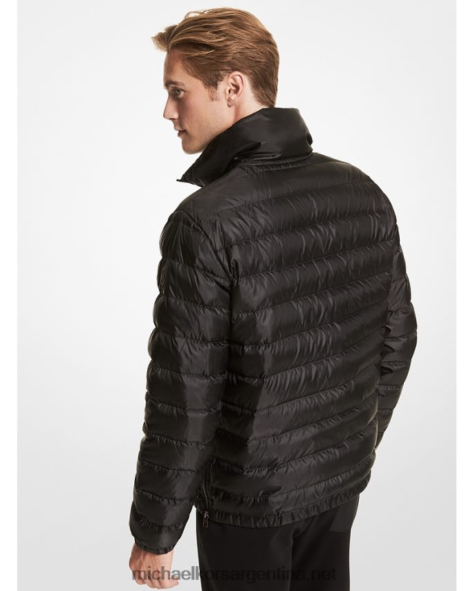 hombres negro chaqueta popover de cire acolchada y plegable Stirling Michael Kors T46HB02849