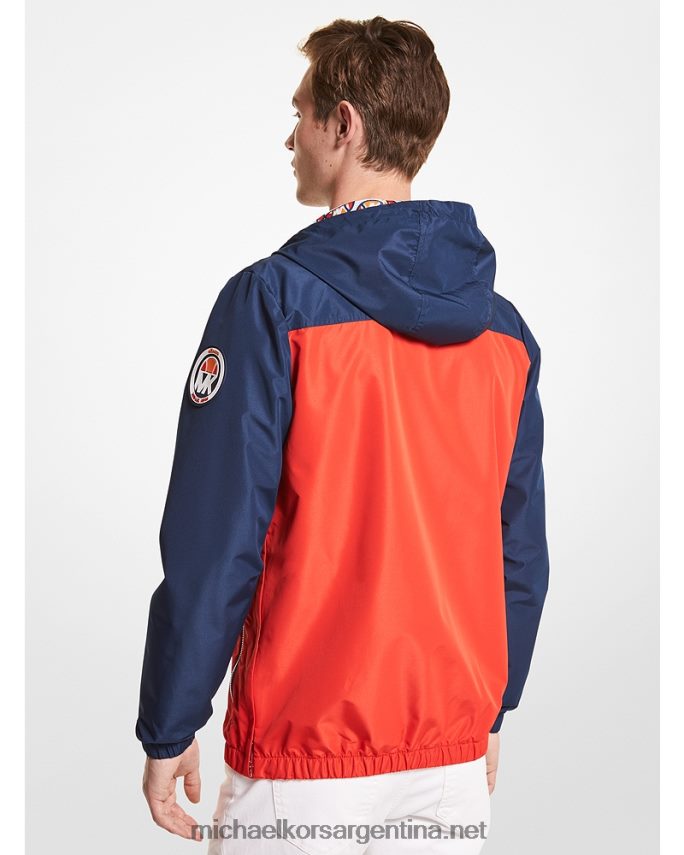 hombres vestido azul chaqueta cortavientos tejida con bloques de color de mk and ellesse Michael Kors T46HB02859