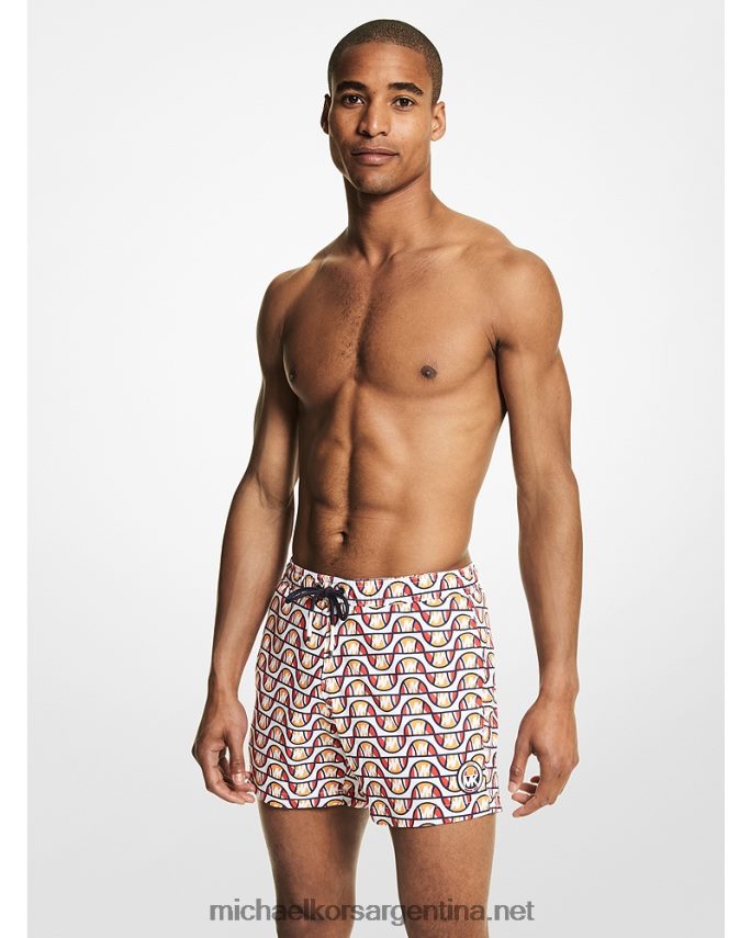 hombres Blanco óptico bañador con logo de mk x ellesse Michael Kors T46HB03158