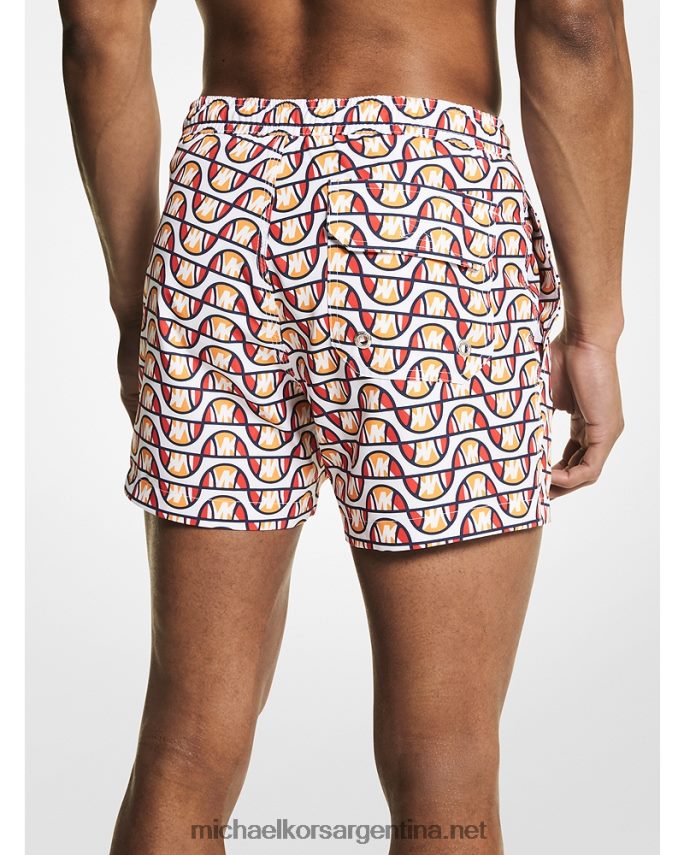 hombres Blanco óptico bañador con logo de mk x ellesse Michael Kors T46HB03158