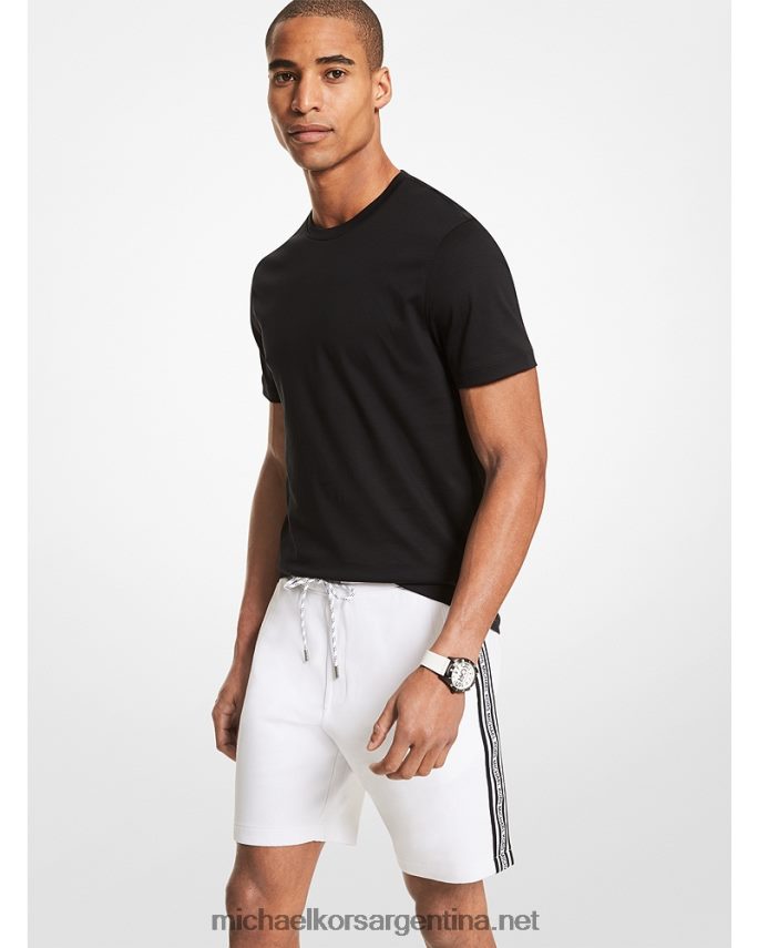 hombres blanco shorts de mezcla de algodón con cinta del logo Michael Kors T46HB03139