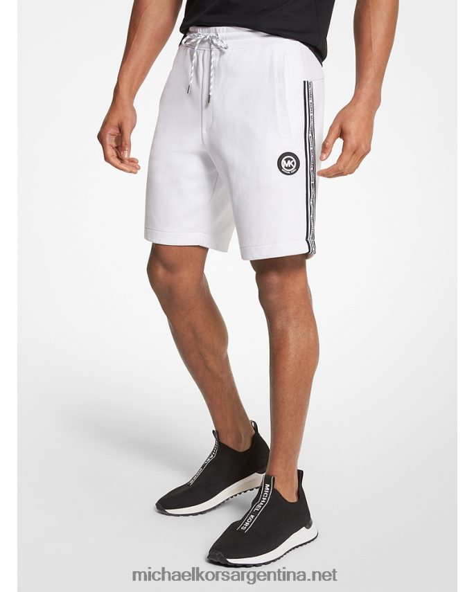 hombres blanco shorts de mezcla de algodón con cinta del logo Michael Kors T46HB03143