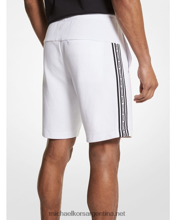 hombres blanco shorts de mezcla de algodón con cinta del logo Michael Kors T46HB03143
