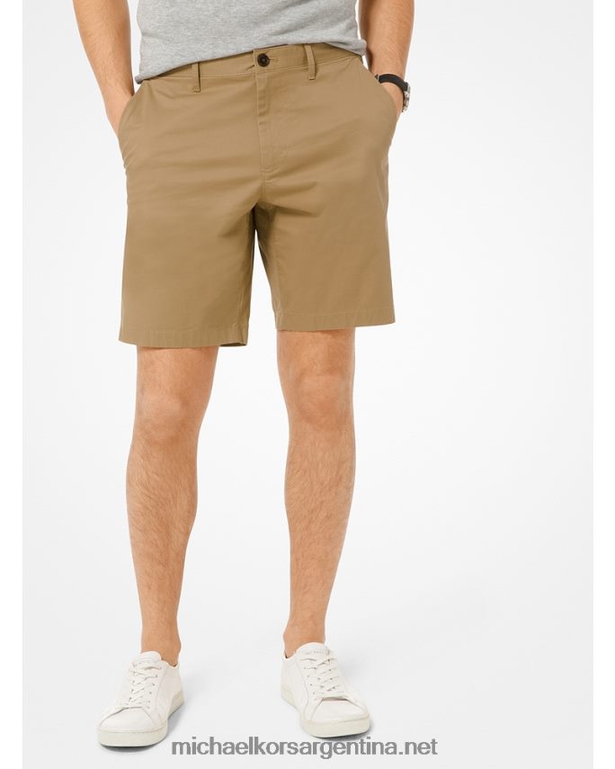hombres caqui shorts de popelín lavados Michael Kors T46HB03149