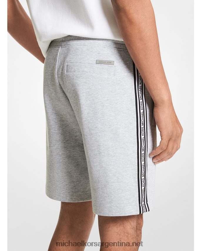 hombres cuero gris shorts de mezcla de algodón con cinta del logo Michael Kors T46HB03140