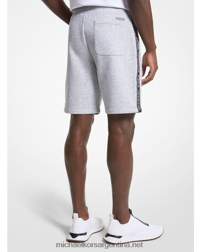 hombres cuero gris shorts de mezcla de algodón con cinta del logo Michael Kors T46HB03150