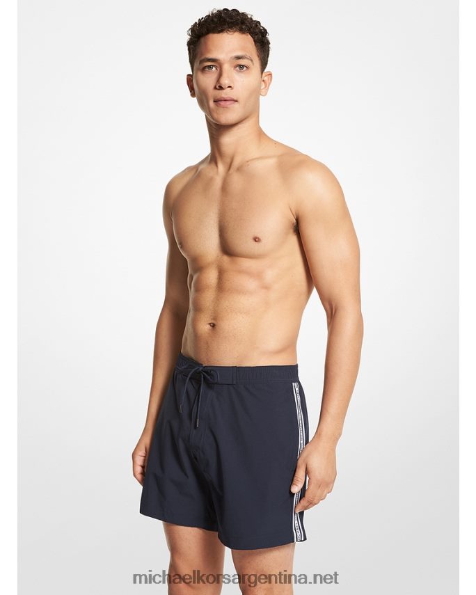 hombres medianoche shorts de playa con cinta del logo Michael Kors T46HB03146