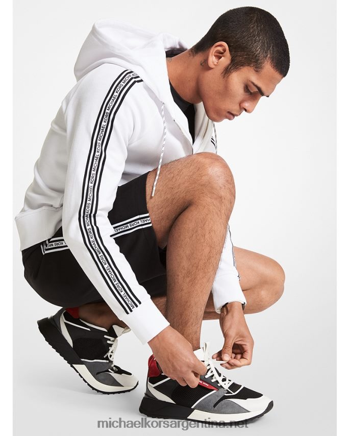 hombres negro shorts de mezcla de algodón con cinta del logo Michael Kors T46HB03141