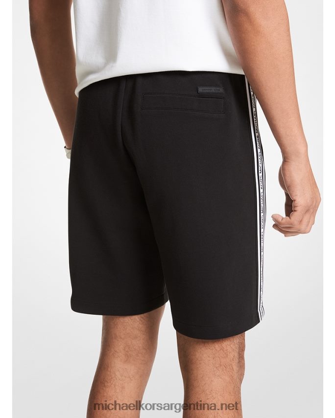 hombres negro shorts de mezcla de algodón con cinta del logo Michael Kors T46HB03141