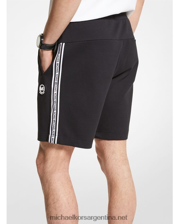 hombres negro shorts de mezcla de algodón con cinta del logo Michael Kors T46HB03145