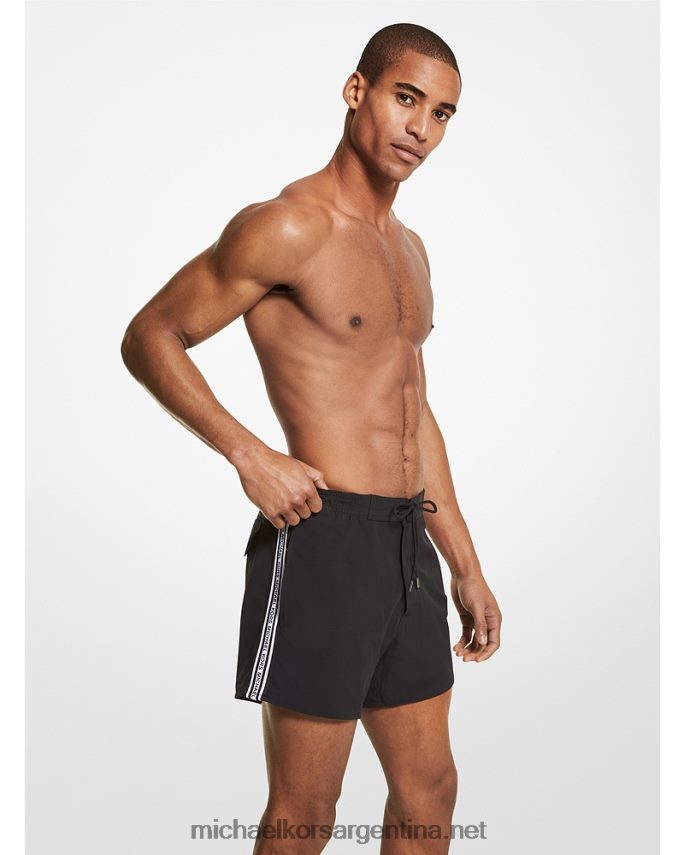 hombres negro shorts de playa con cinta del logo Michael Kors T46HB03148