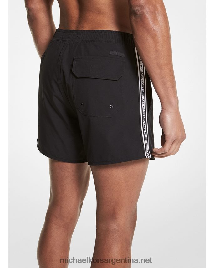 hombres negro shorts de playa con cinta del logo Michael Kors T46HB03148