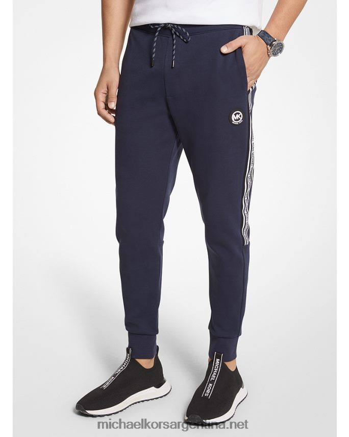 hombres medianoche joggers de mezcla de algodón con cinta del logo Michael Kors T46HB03080