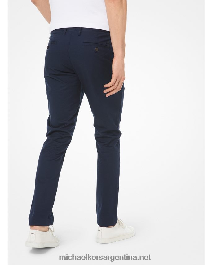 hombres medianoche pantalones chinos skinny fit de algodón elástico Michael Kors T46HB03118