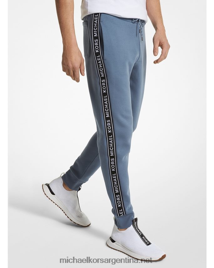 hombres mezclilla joggers de mezcla de algodón con logo estampado Michael Kors T46HB03090