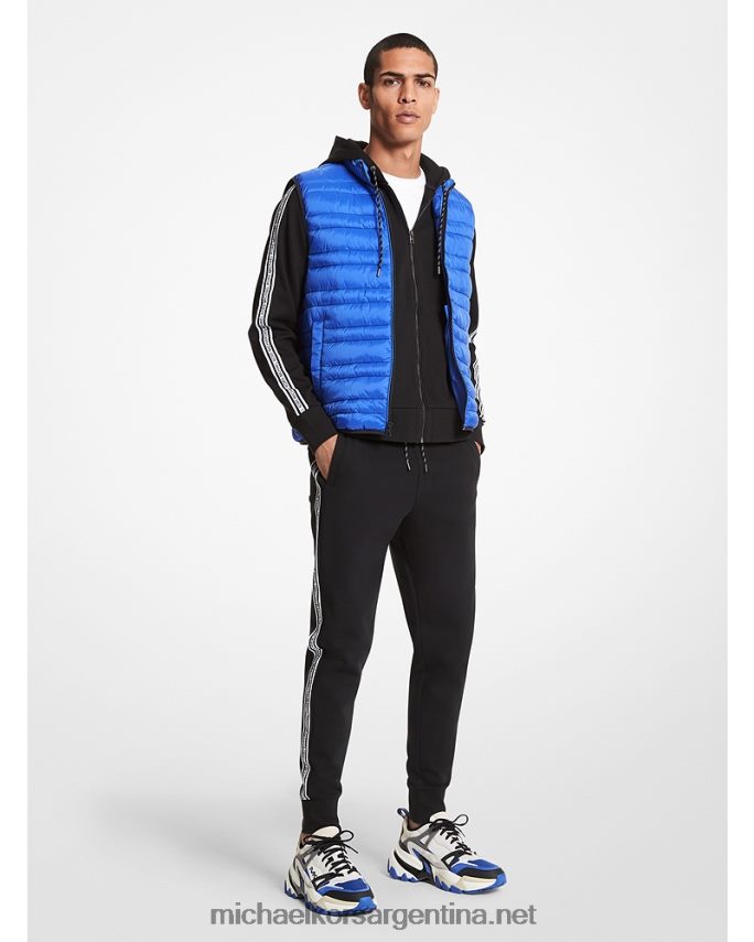 hombres negro joggers de mezcla de algodón con cinta del logo Michael Kors T46HB03089