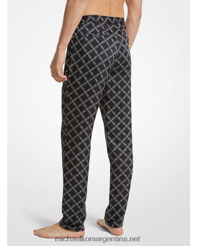 hombres negro pantalones de pijama tejidos con estampado de logo imperio Michael Kors T46HB03101