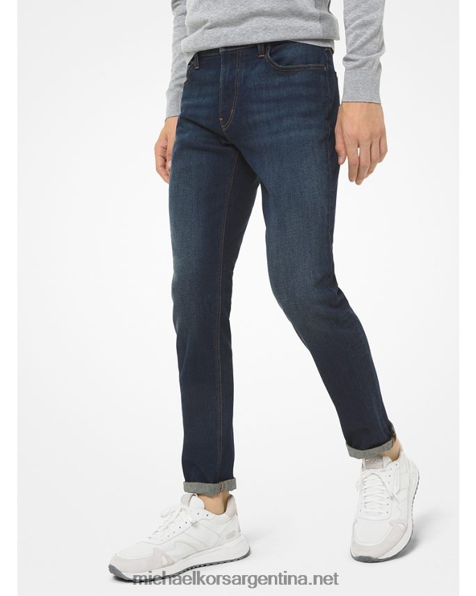 hombres vasar vaqueros slim de denim elástico Michael Kors T46HB03112