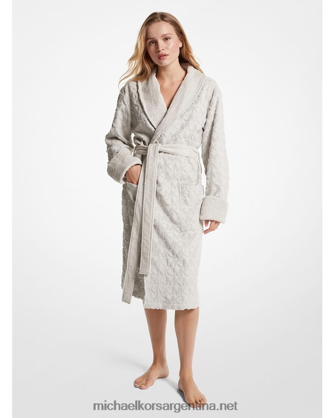 hombres aluminio bata de rizo de algodón con logo Michael Kors T46HB03181