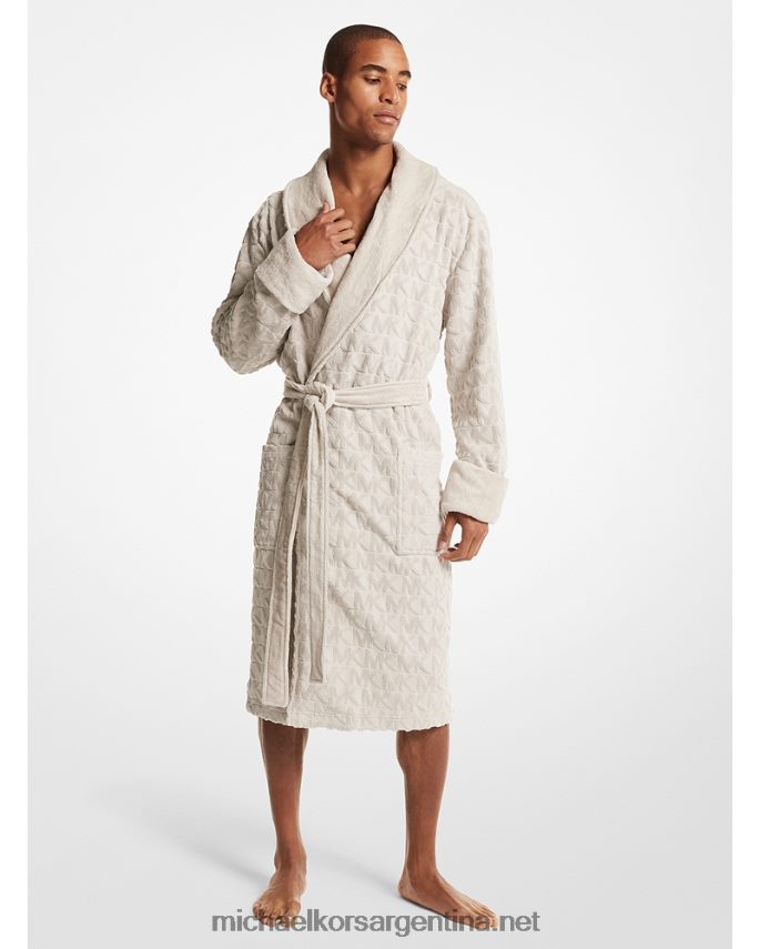 hombres aluminio bata de rizo de algodón con logo Michael Kors T46HB03181