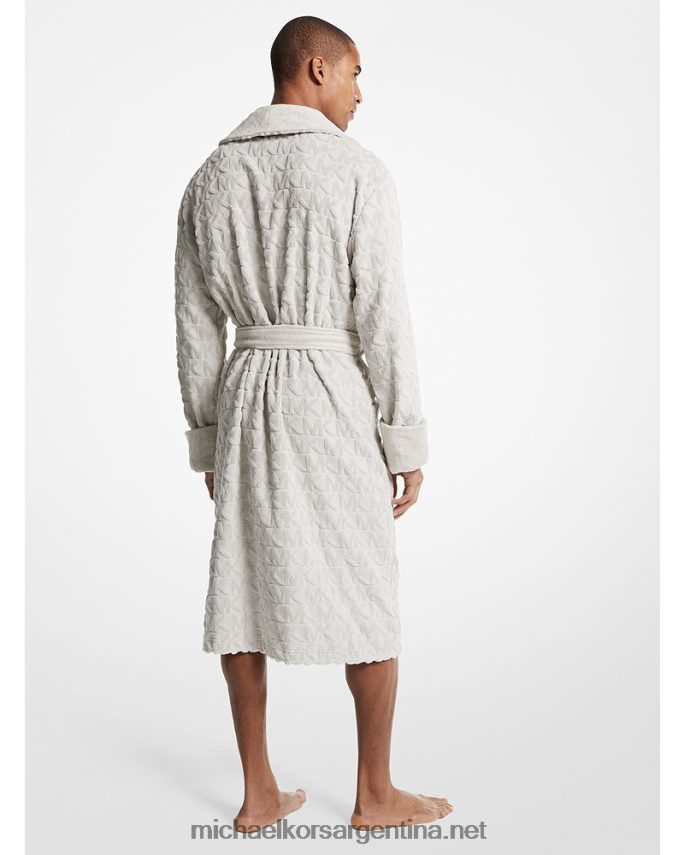 hombres aluminio bata de rizo de algodón con logo Michael Kors T46HB03181