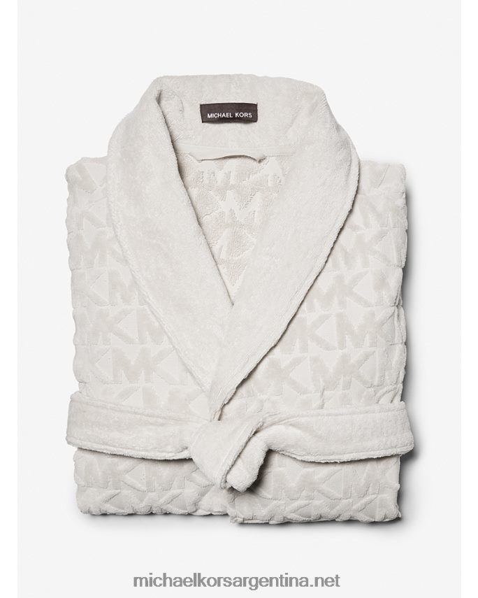 hombres aluminio bata de rizo de algodón con logo Michael Kors T46HB03181