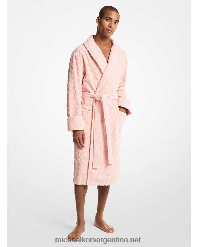 hombres ballet bata de rizo de algodón con logo Michael Kors T46HB03178