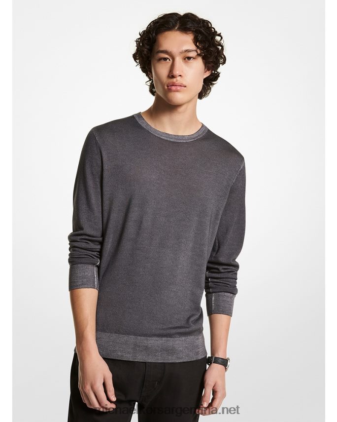 hombres ceniza jersey de lana merina lavada Michael Kors T46HB03059