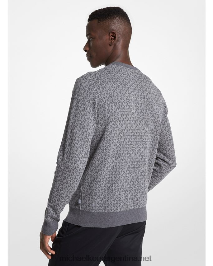 hombres ceniza suéter con logo en jacquard Michael Kors T46HB03046