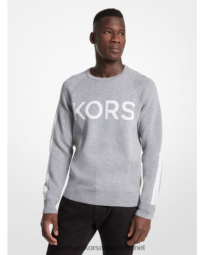 hombres cuero gris suéter de mezcla de algodón kors Michael Kors T46HB03041
