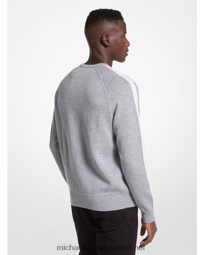 hombres cuero gris suéter de mezcla de algodón kors Michael Kors T46HB03041