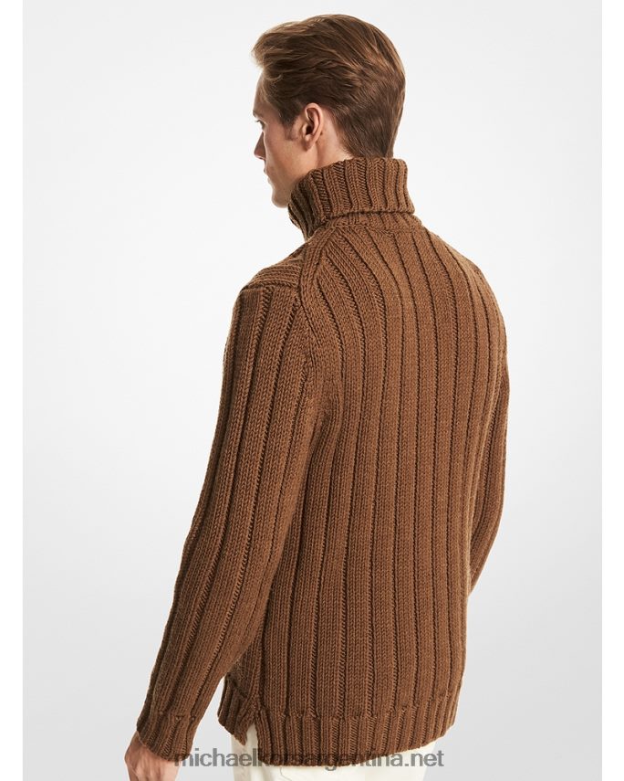 hombres mezcla de caramelo jersey de ochos de lana merina con cuello alto Michael Kors T46HB03076