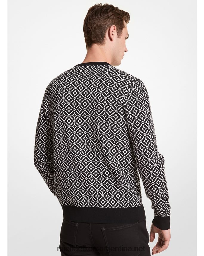 hombres negro suéter con logo en jacquard Michael Kors T46HB03054
