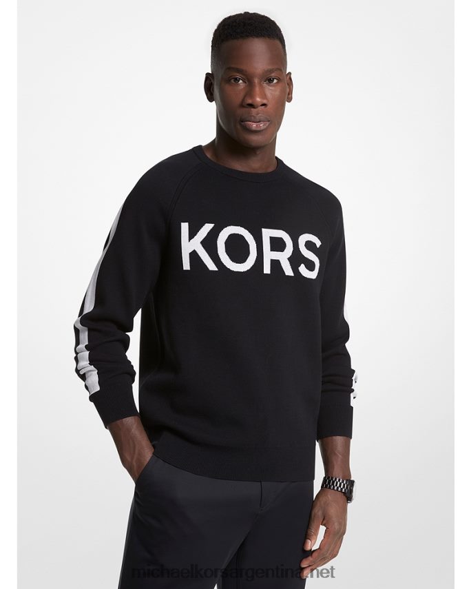 hombres negro suéter de mezcla de algodón kors Michael Kors T46HB03042