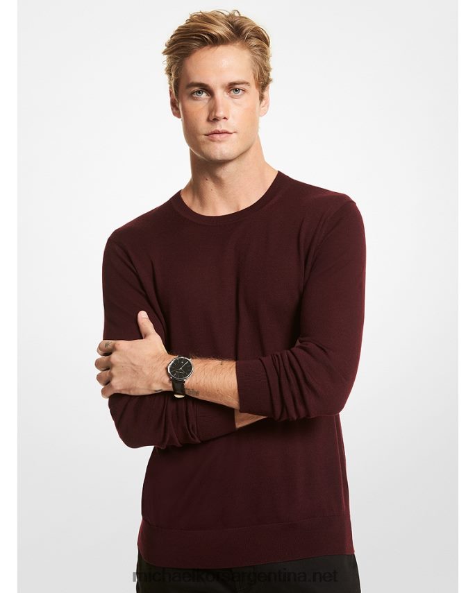 hombres rubí profundo jersey de lana merino Michael Kors T46HB03048