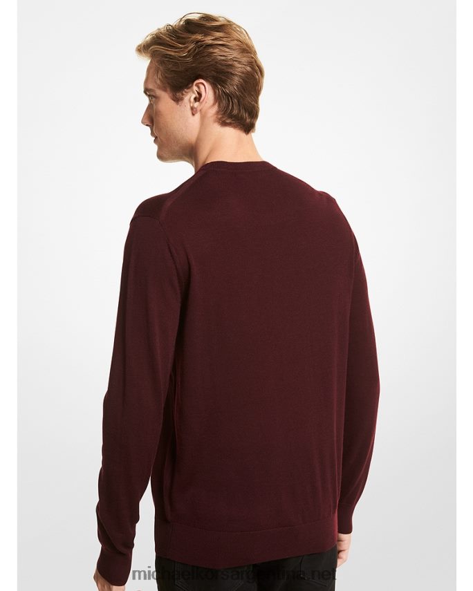 hombres rubí profundo jersey de lana merino Michael Kors T46HB03048