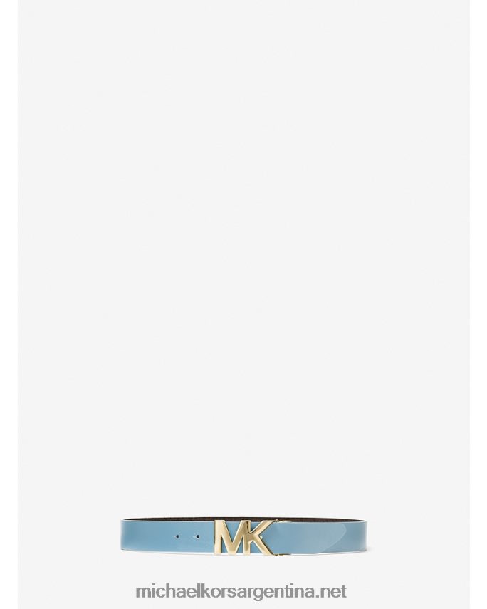 mujer marrón/chambray logotipo reversible y cinturón de piel Michael Kors T46HB02693