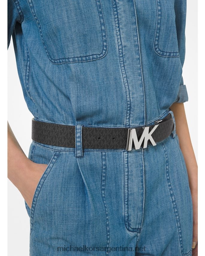 mujer negro logotipo reversible y cinturón de piel Michael Kors T46HB02699