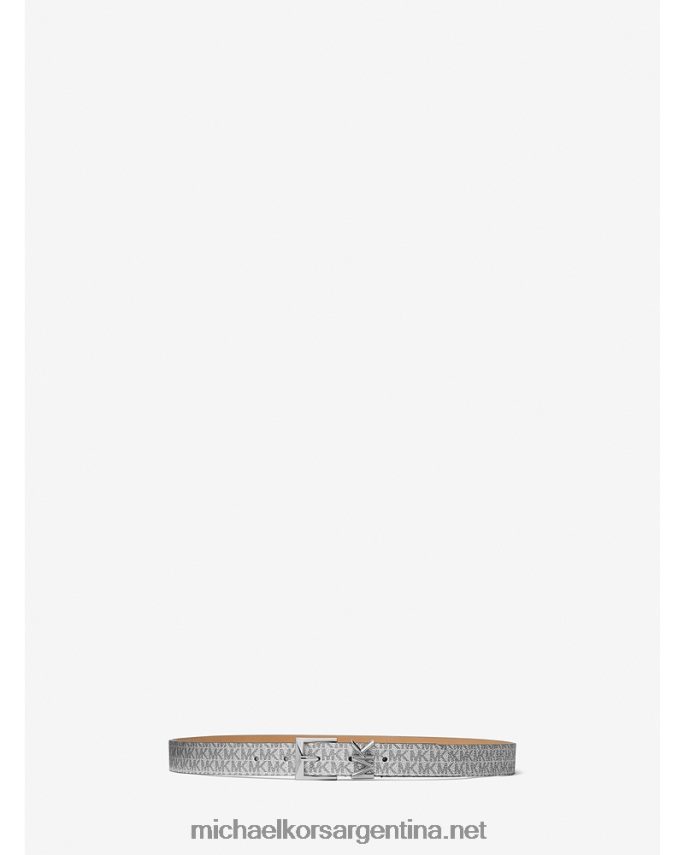 mujer negro/plata cinturón metalizado con logo Michael Kors T46HB02711