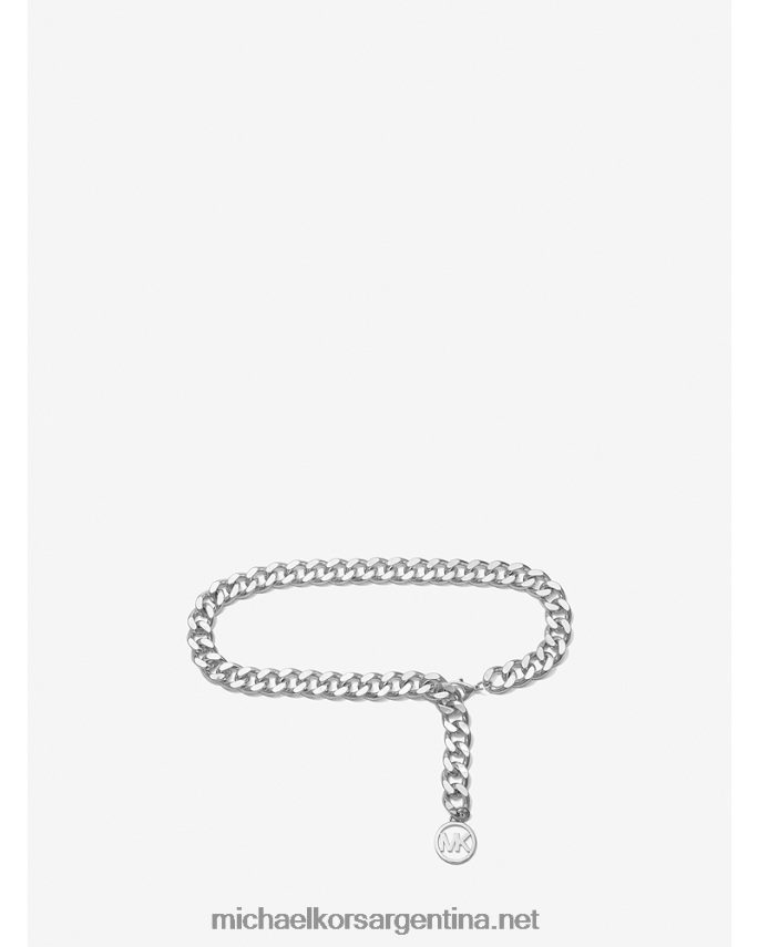 mujer plata cinturón con logo y eslabones Michael Kors T46HB02700