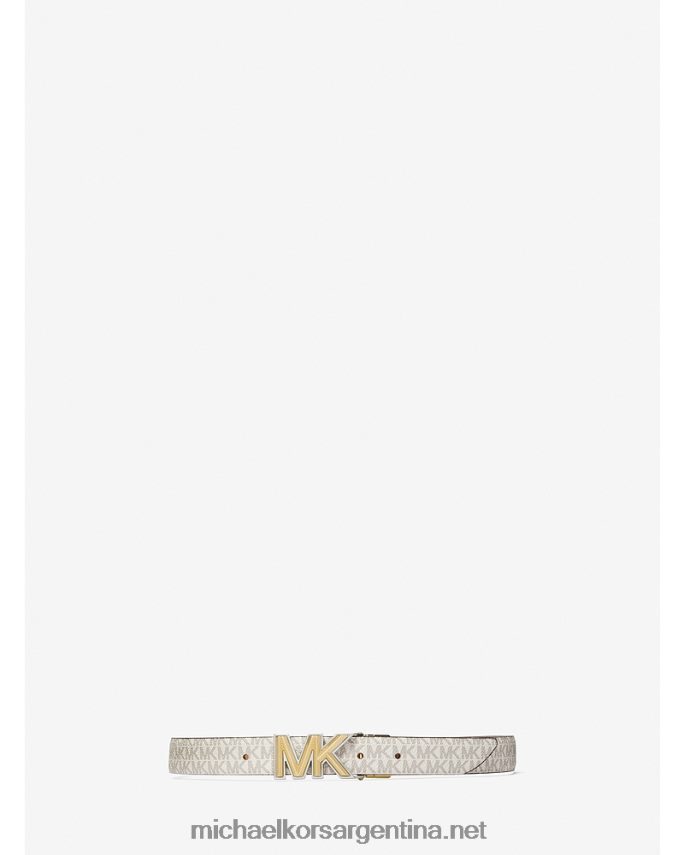 mujer vainilla/camello logotipo reversible y cinturón de piel Michael Kors T46HB02715