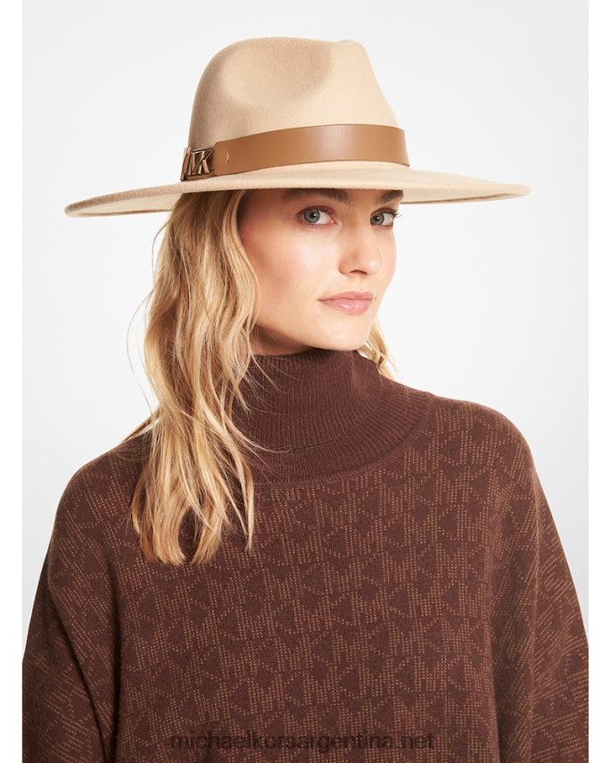 mujer camello/oro sombrero fedora de lana Michael Kors T46HB02744