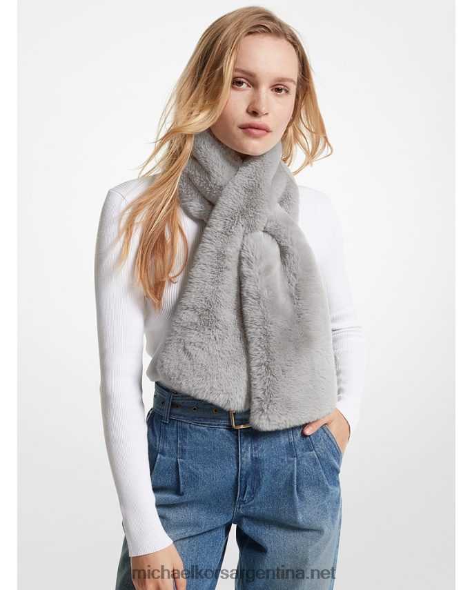 mujer gris bufanda de pelo sintético Michael Kors T46HB02769