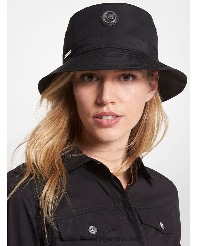 mujer negro sombrero de pescador tejido con logo Michael Kors T46HB02740