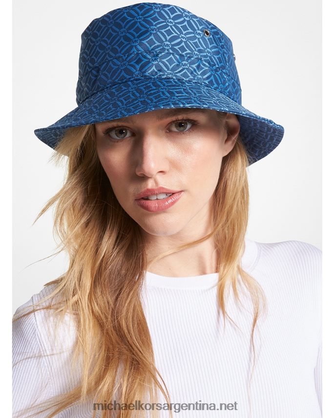 mujer río azul sombrero de pescador con logo en jacquard Michael Kors T46HB02751